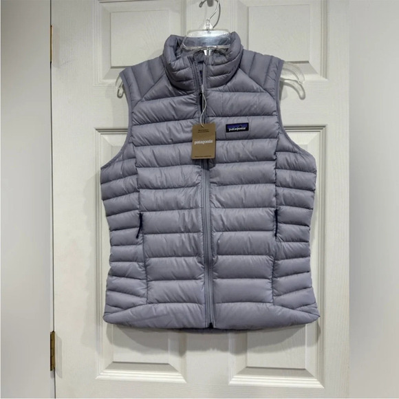 Patagonia Women's M Medium Down Sweater Vest Puffer Puff Herring Grey NWT Purple - Picture 1 of 10